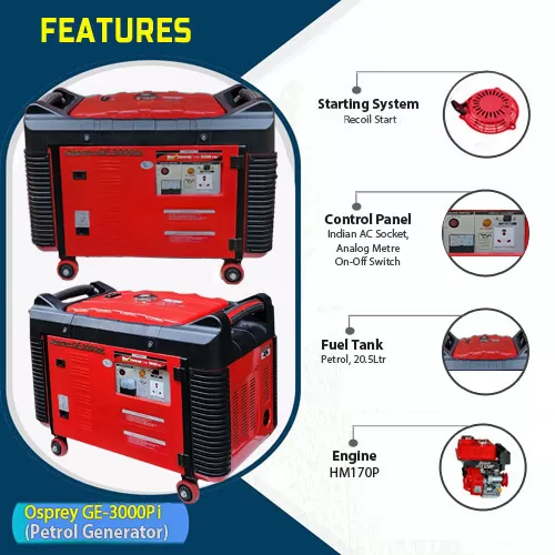 HPM 3KVA Portable Petrol Generator Recoil Start